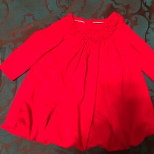 Vibrant Red Long Sleeve Dress